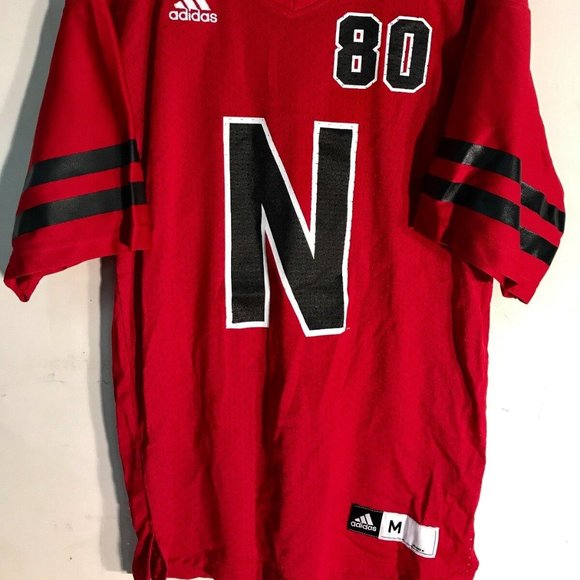 ADIDAS NCAA NEBRASKA CORNHUSKERS #80 THROWBACK JERSEY Size M, L, XL, or XXL - Picture 3 of 4